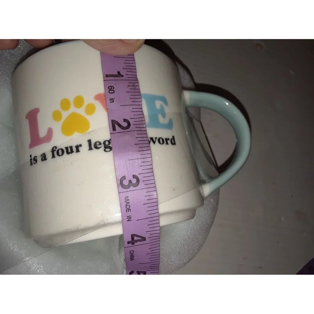 DOG Food Bowl With HUMAN Mug Adorable Set Hippy Psychedelic Design